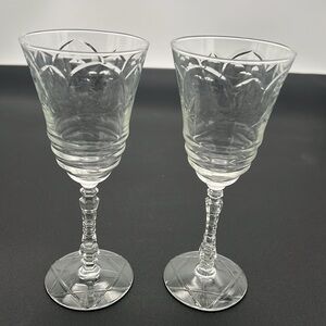 Libbey Rock Sharpe ARCTIC ROSE Stem Glasses 8” (Set of 2)​